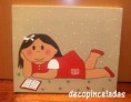 Niña tumbada roja 33x41cm (47€)